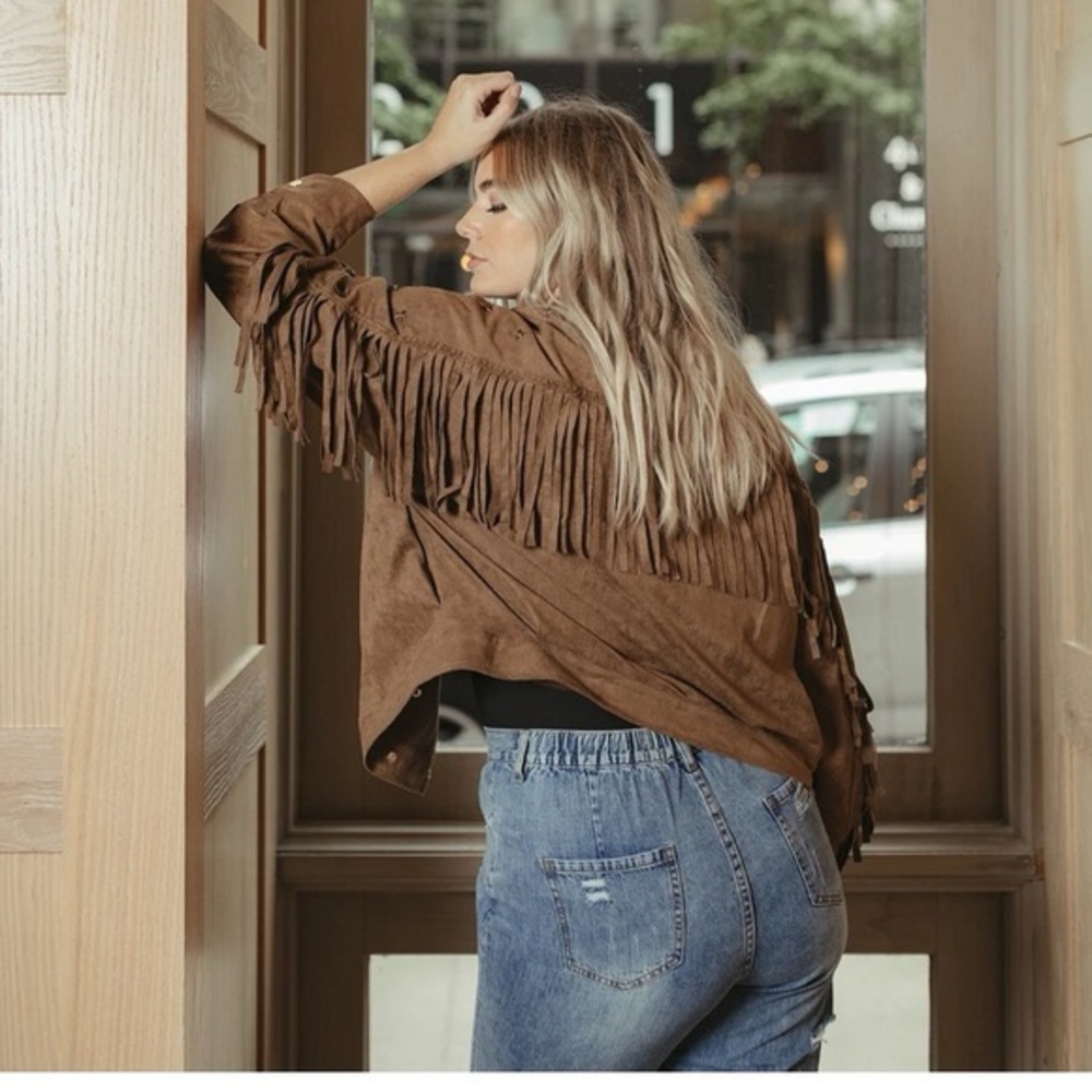 Kittenish Brown Fringe Jacket